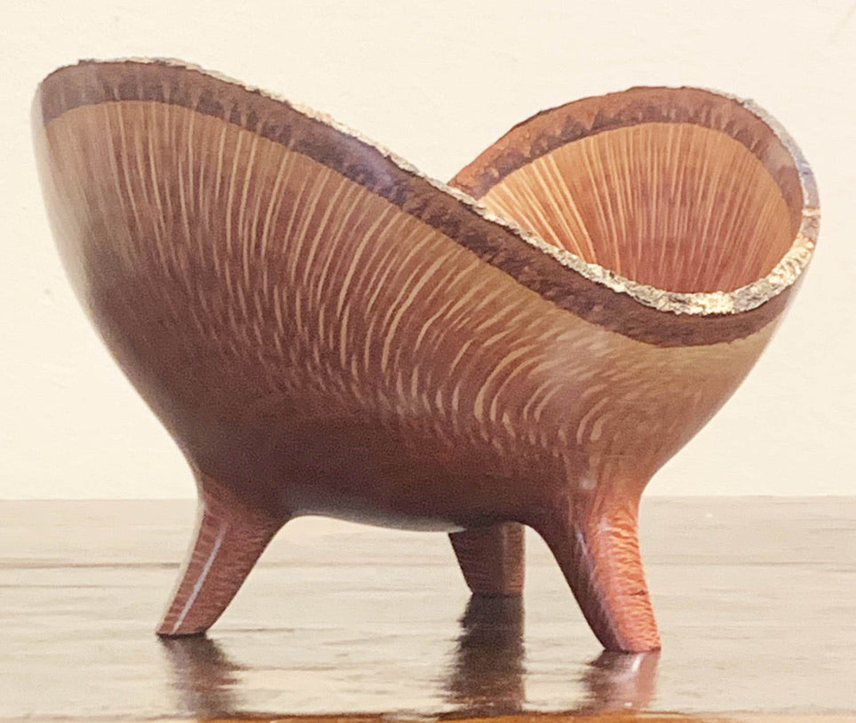 Craig Mason: Macadamia Nut Natural Edge Bowl with 3 Carved Legs