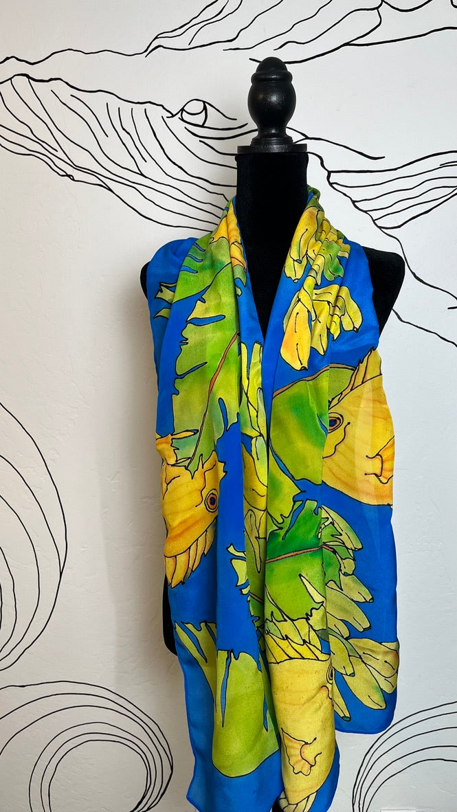 Lesliegh McDaniel: "Tangy Bananas" Silk Scarf