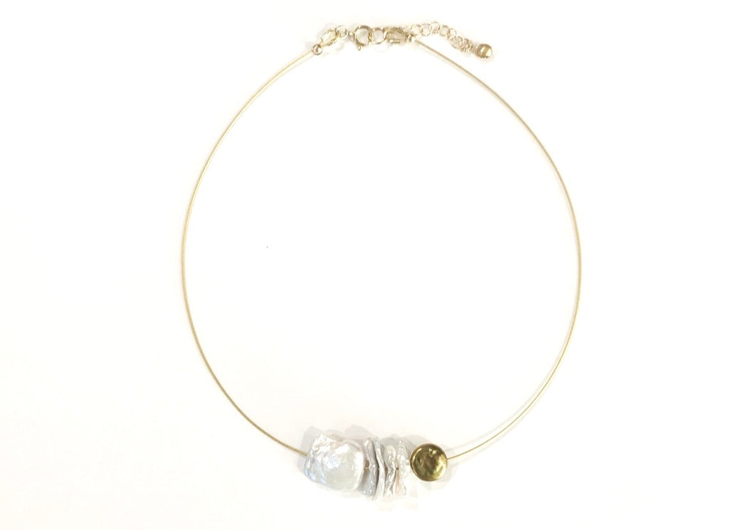 Dyanne Michele Designs:  Freshwater Keshi & Coin Pearl Choker