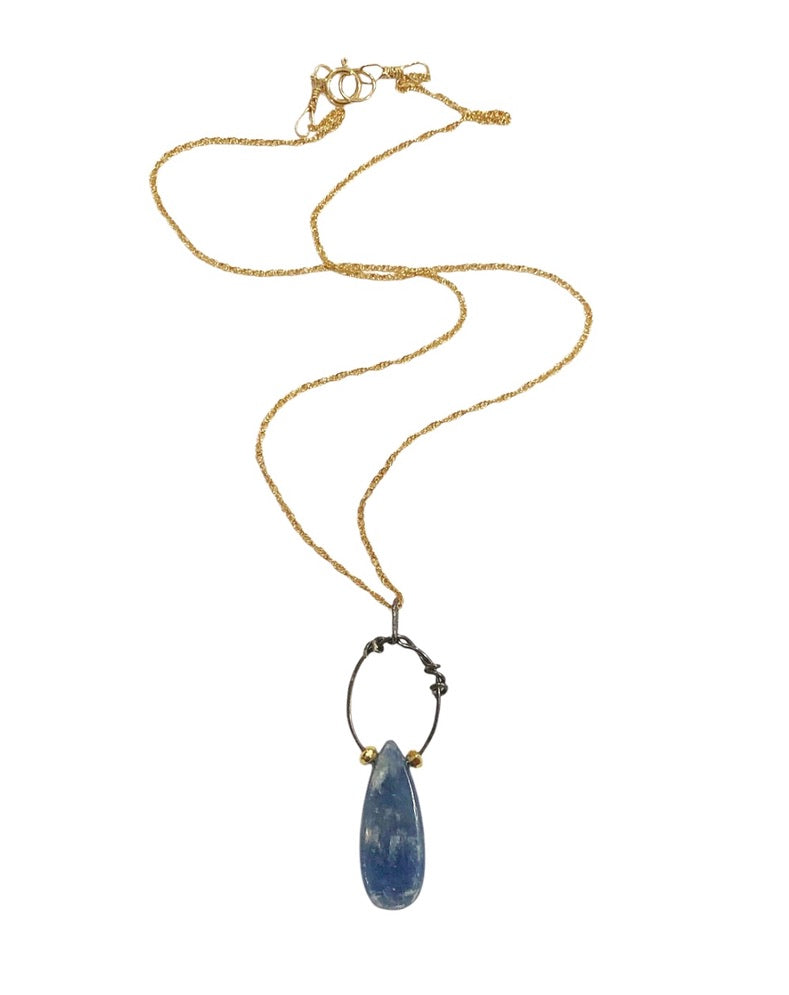 2Dy4: Blue Kyanite Briolette Necklace