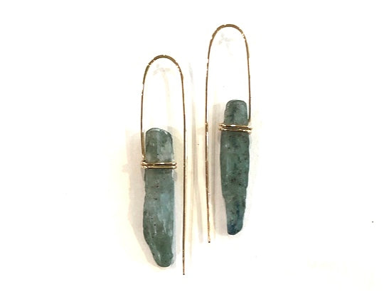 Dyanne Michele Designs: Kyanite Threader Earrings