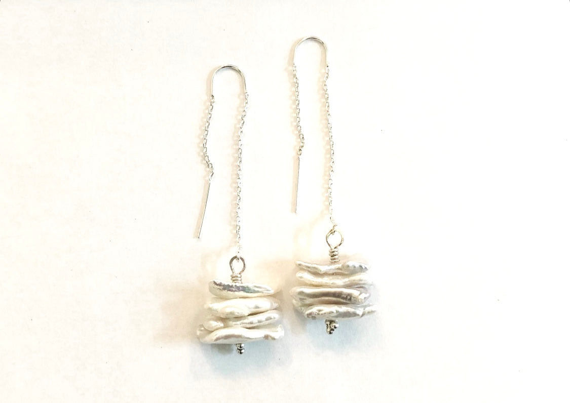 Dyanne Michele Designs: Freshwater Keshi Pearl Earrings