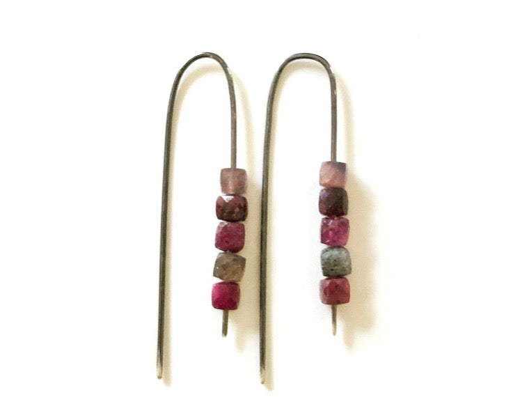 Dyanne Michele Designs: Natural Ruby & Sapphire Threader Earrings