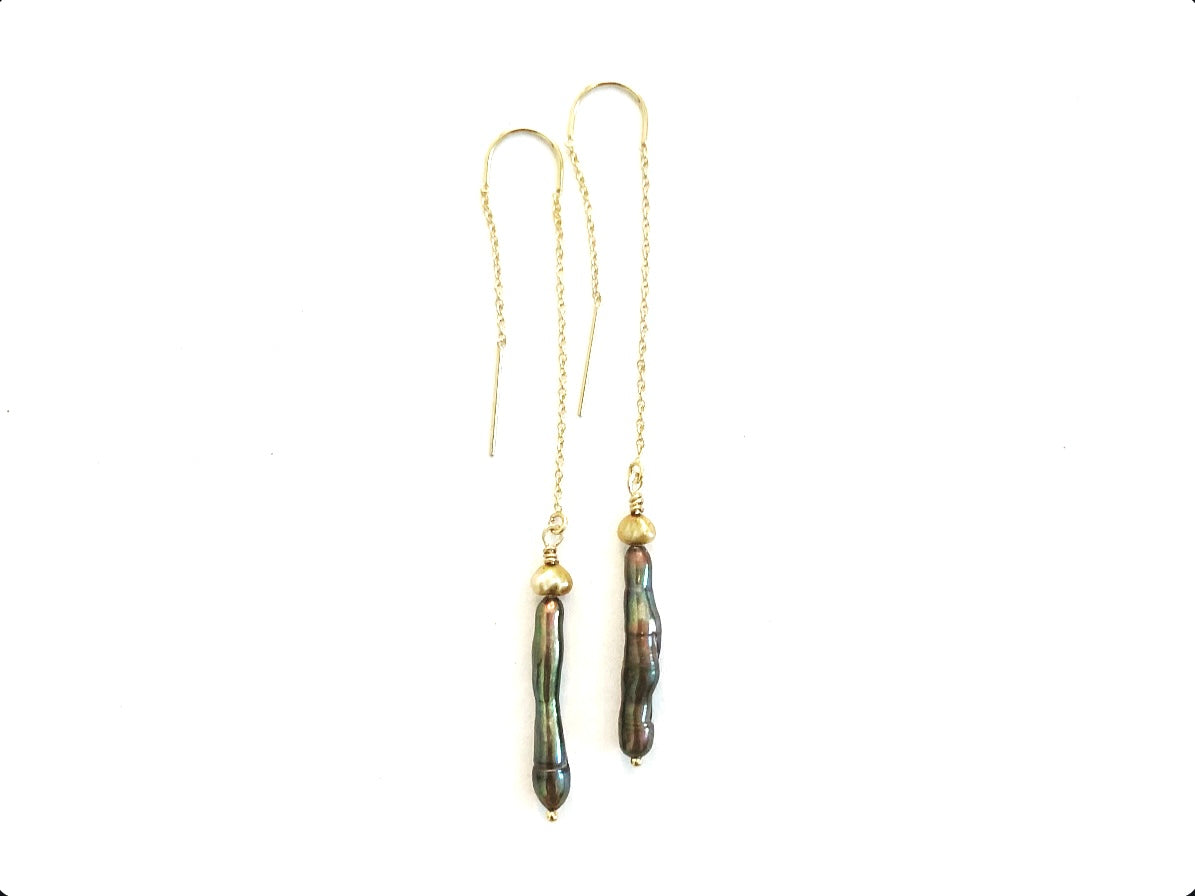 Dyanne Michele Designs: Freshwater Pearl Threader Earrings