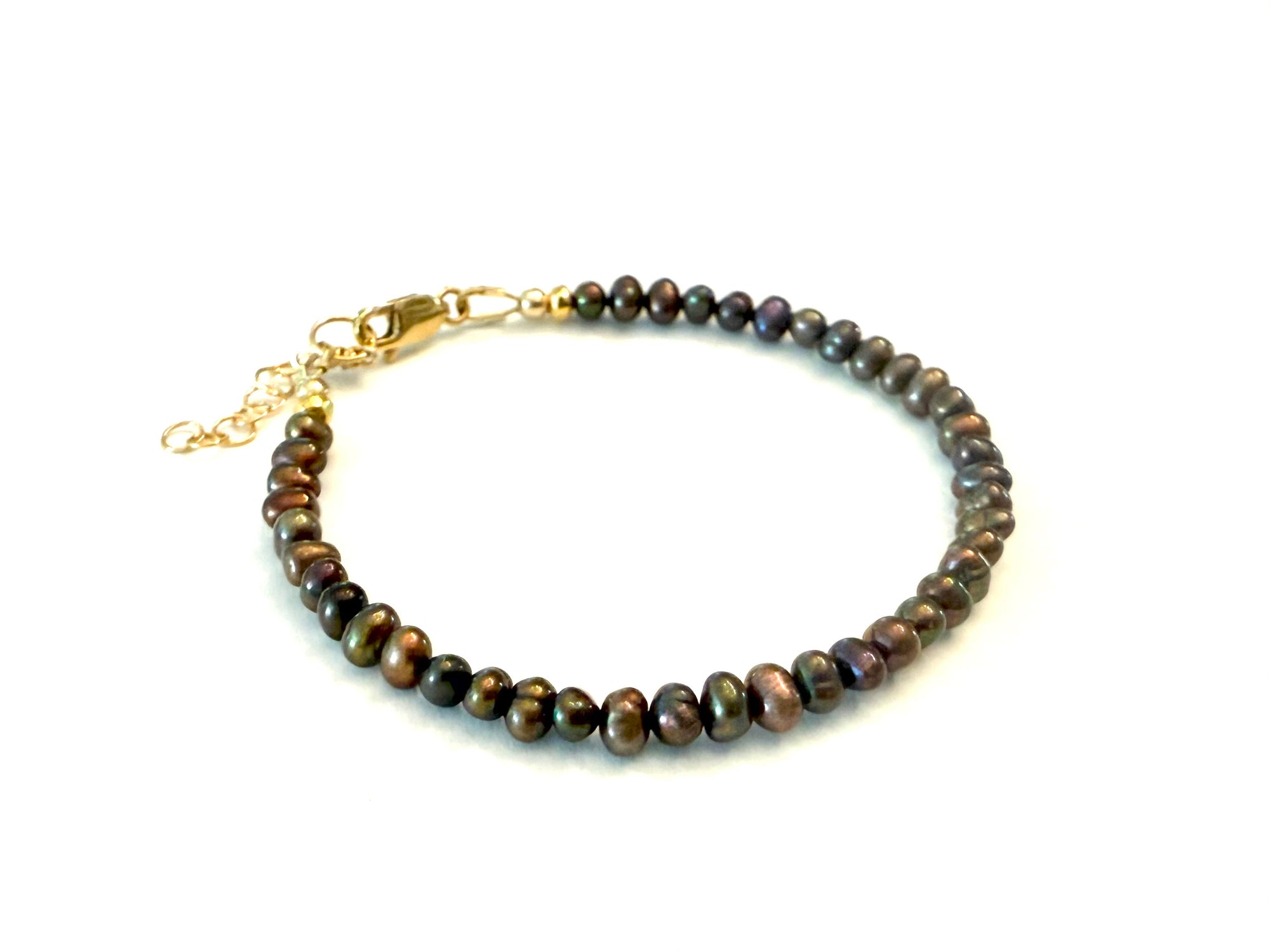 Dyanne Michele Designs: Peacock Bronze Freshwater Pearl Beaded Bracelet