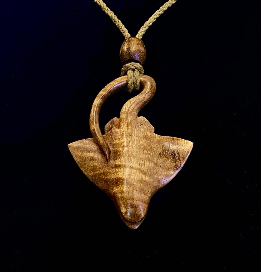 Vince Cabanilla: Lāna`i Koa Eagle Ray Pendant