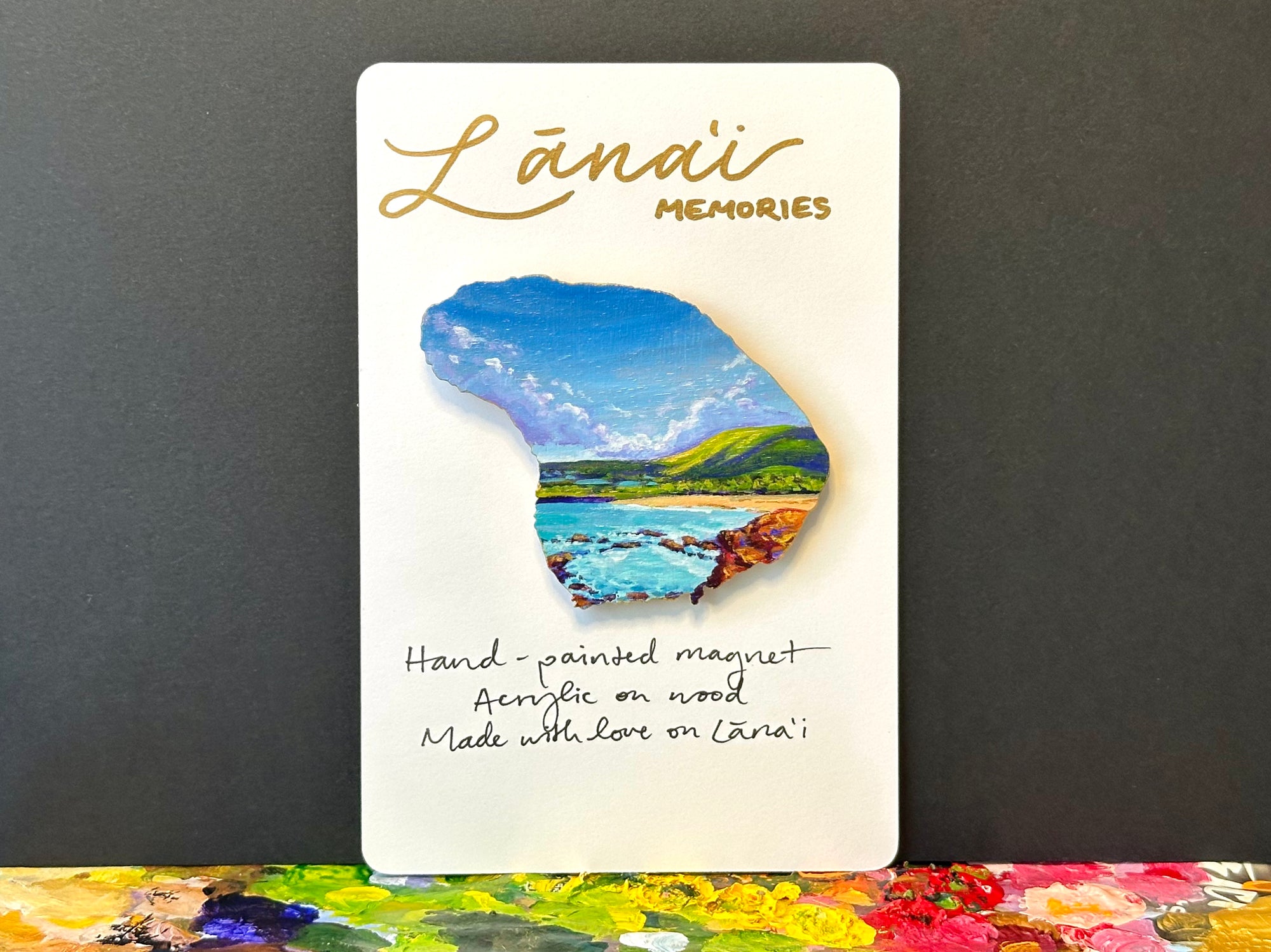Hand-Painted Lanai Magnet "Hulopo'e Afternoon 2"