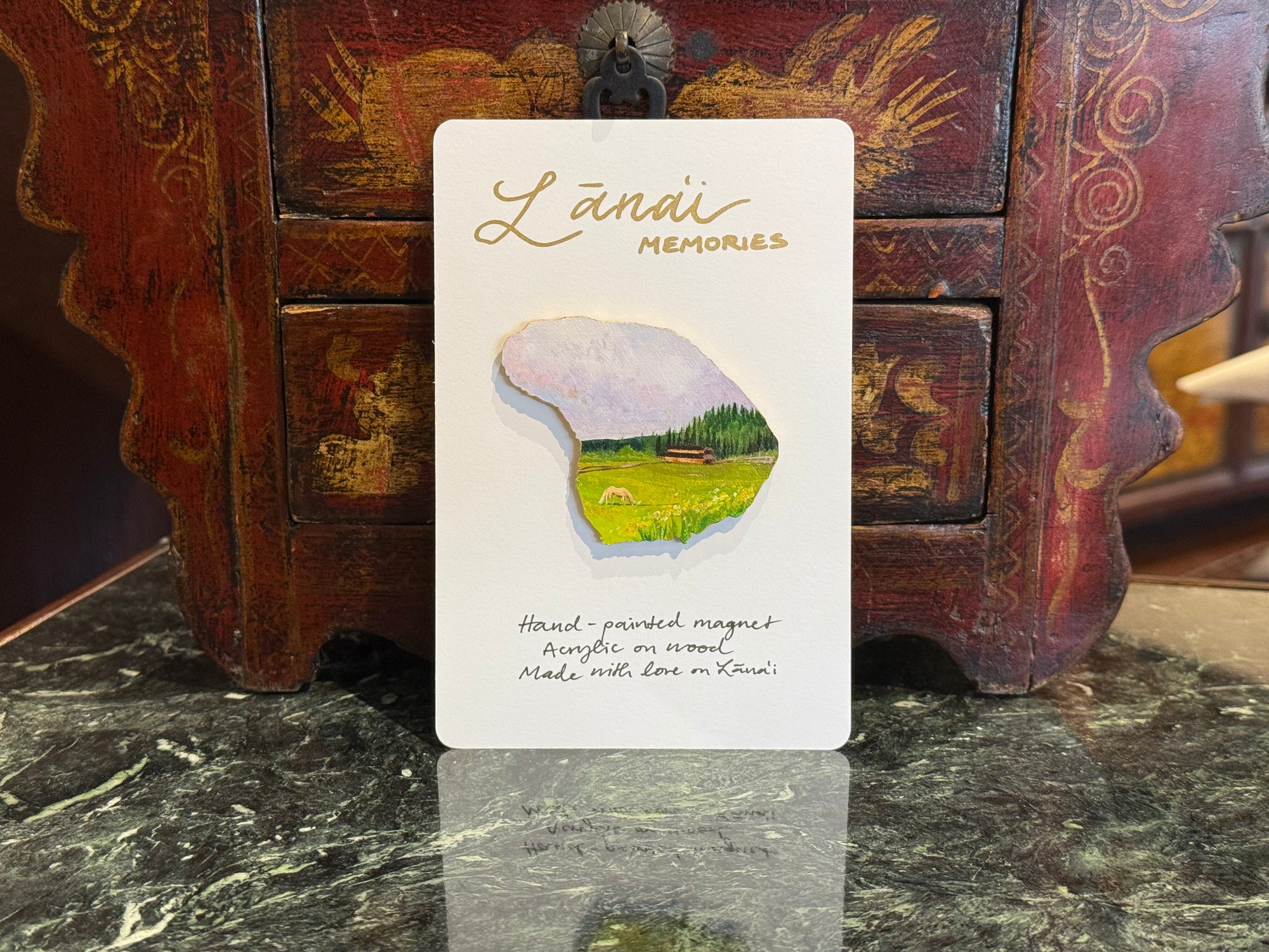 Hand-Painted Lanai Magnet "Tranquil Koele"