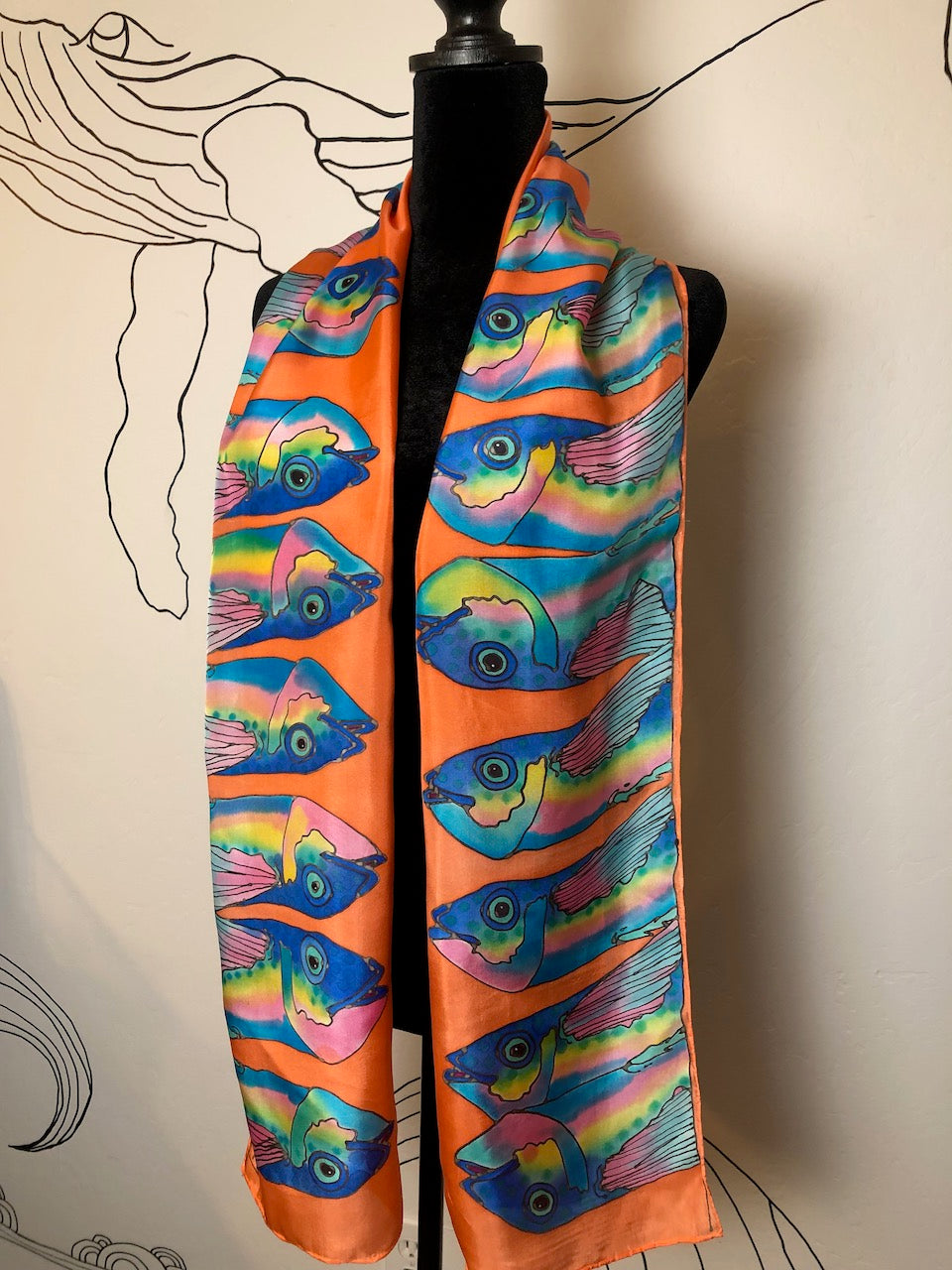 Lesliegh McDaniel: "Catch Of The Day" Silk Scarf