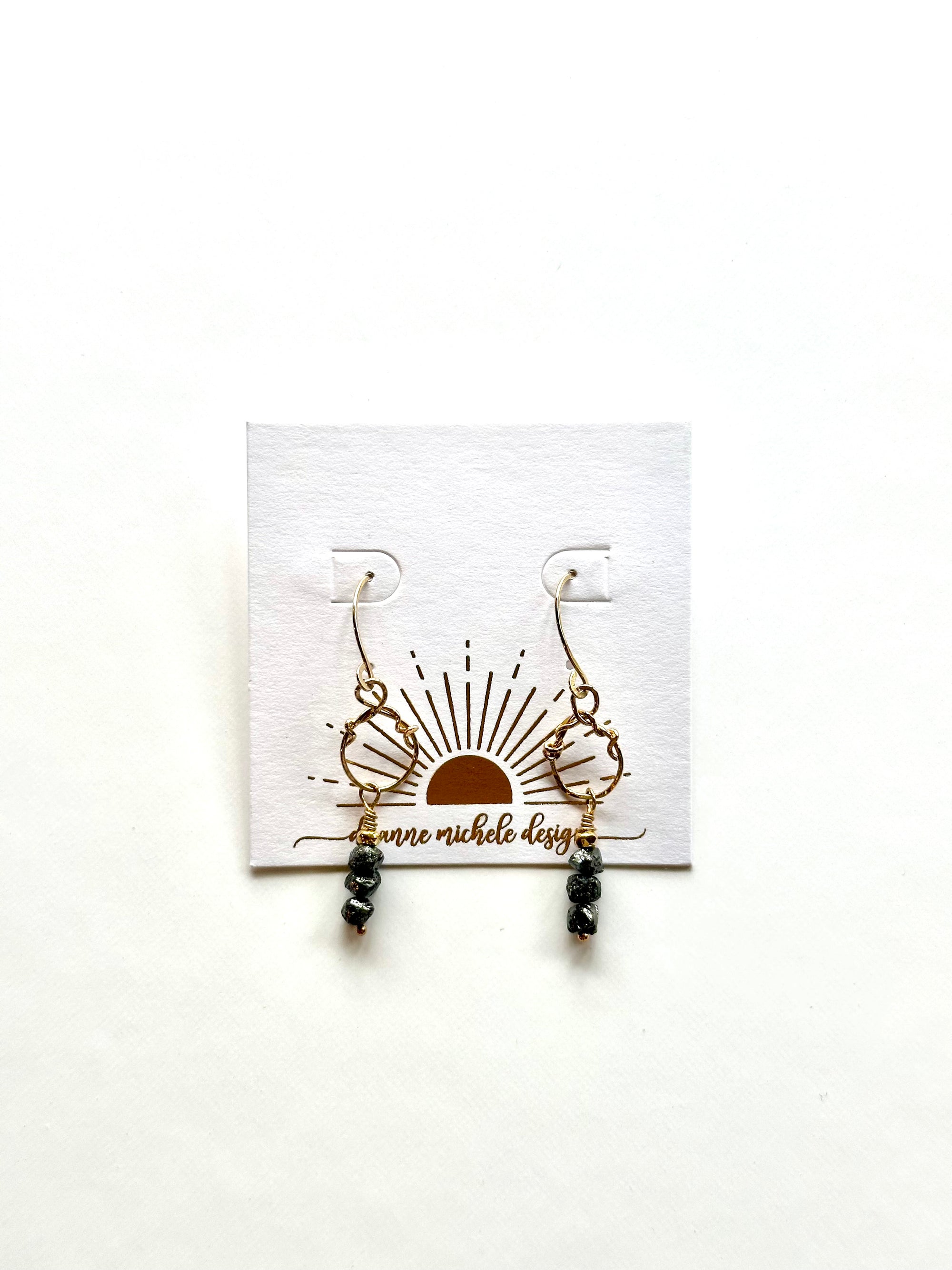 Dyanne Michele Designs: Raw Black Diamond Earrings