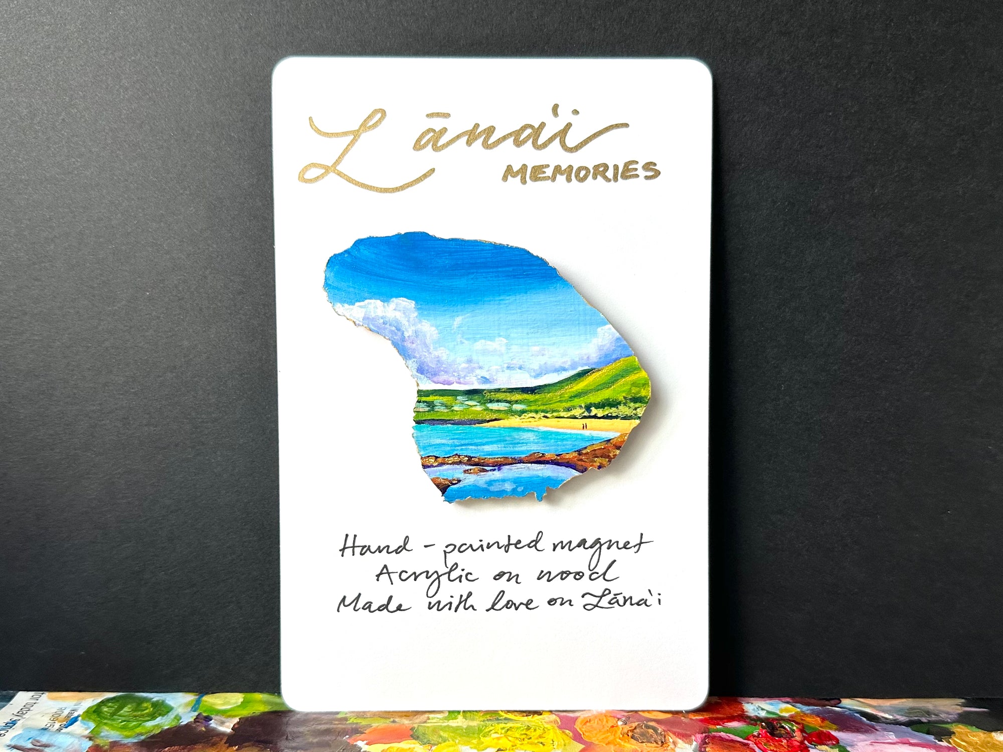 Hand-Painted Lanai Magnet "Afternoon at Hulopo'e"