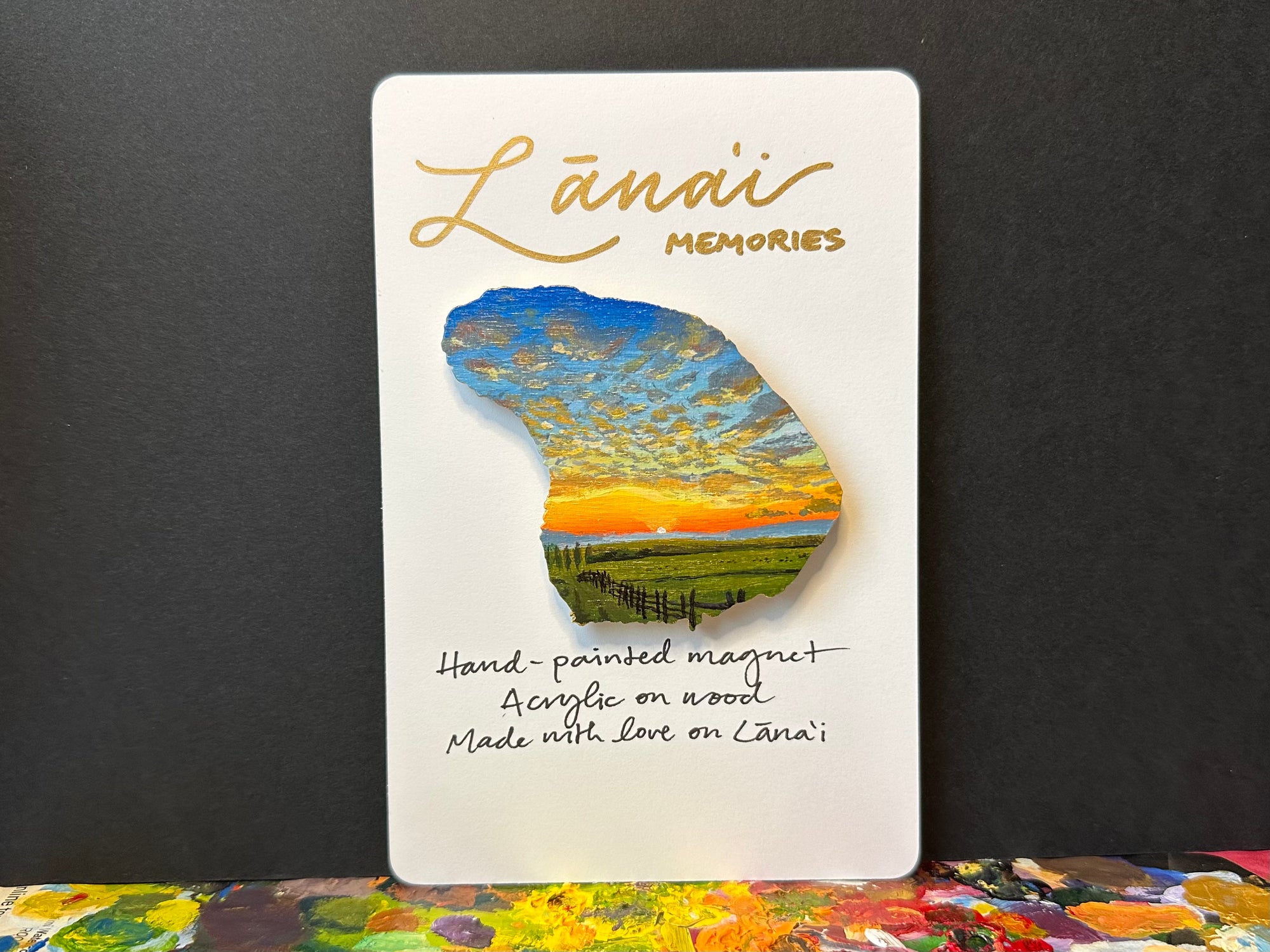 Hand-Painted Lanai Magnet "Koele Sunset"