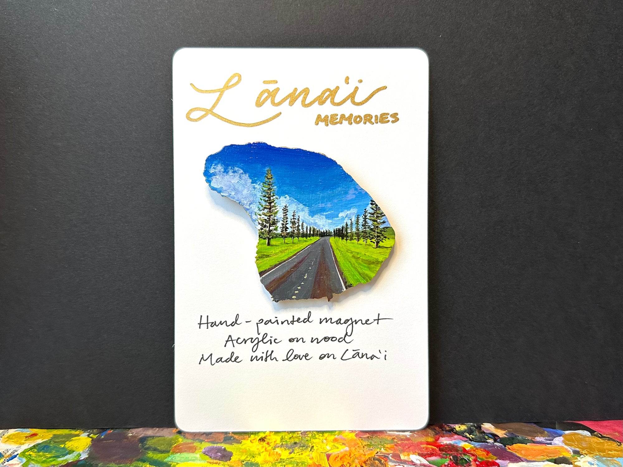 Hand-Painted Lanai Magnet "Back to Lanai City"