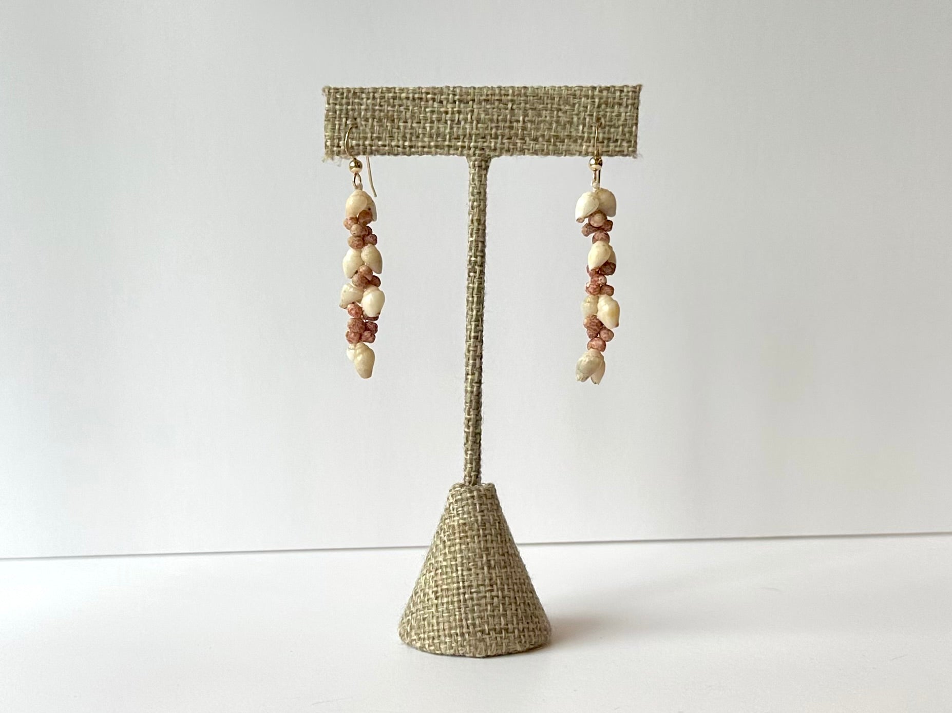 Mario Cervantes: Kahelelani & Puka Shell Earrings