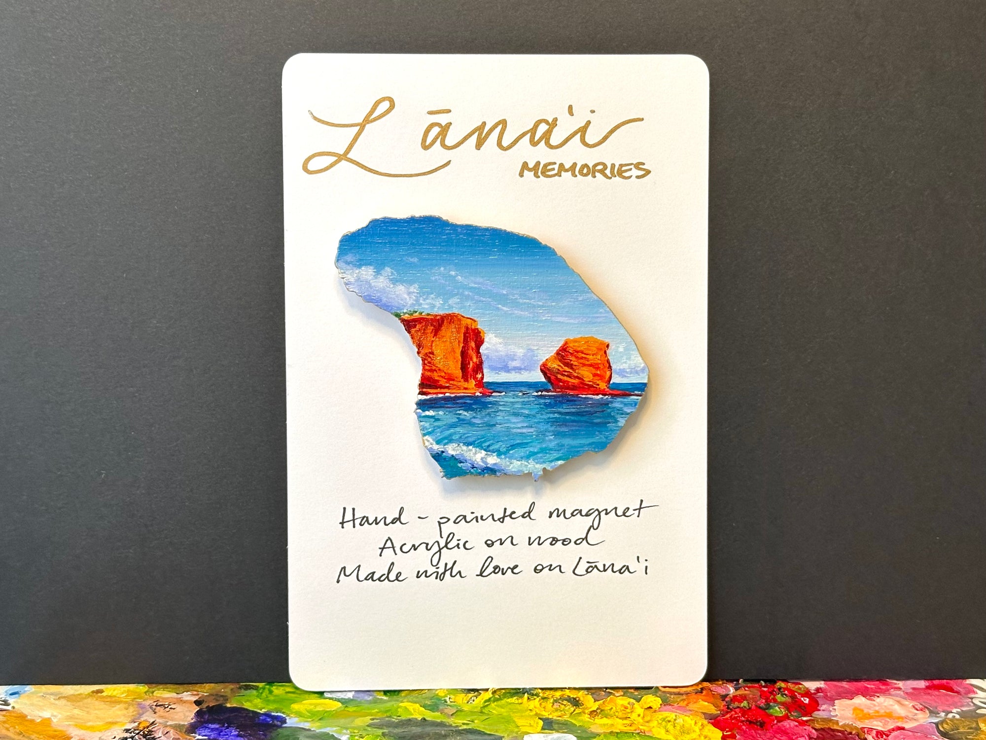 Hand-Painted Lanai Magnet "Pu'upehe 8"