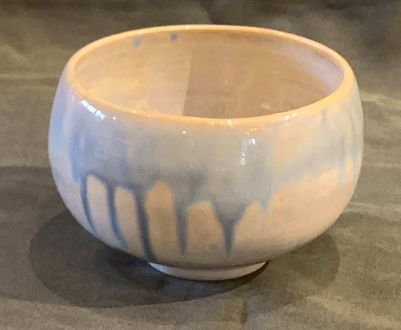 Mint Blue & Ivory Ceramic Bowl