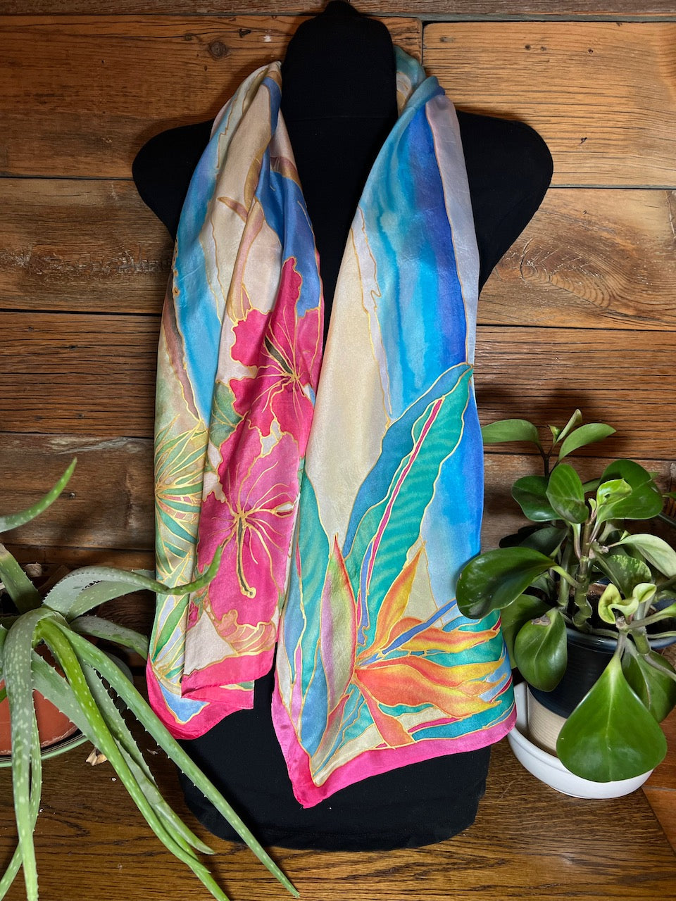 Charlotte Campbell: "Day At Hulopo`e Silk Scarf