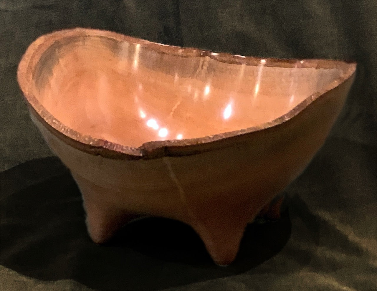 Craig Mason: Guava Bowl With Natural Edge & Four Carved Feet