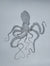 Deep Hawaii Art: Reproduction "Florence" The Valentine's Octopus Gyotaku
