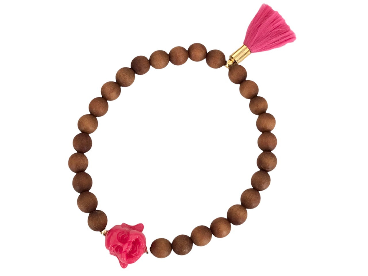 2Dy4:  Happy Buddha & Rosewood Mala Bracelet