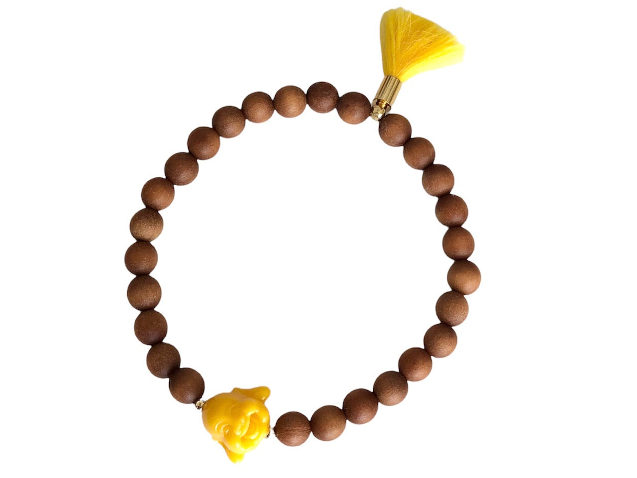 2Dy4:  Happy Buddha & Rosewood Mala Bracelet