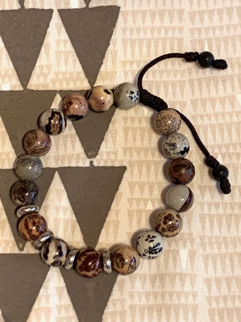Chelle:  Men's Leopard Jasper & Sterling Bracelet