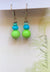 Liesel Lund: Turquoise, Ammonite, Green Jade & Sterling Silver Earrings