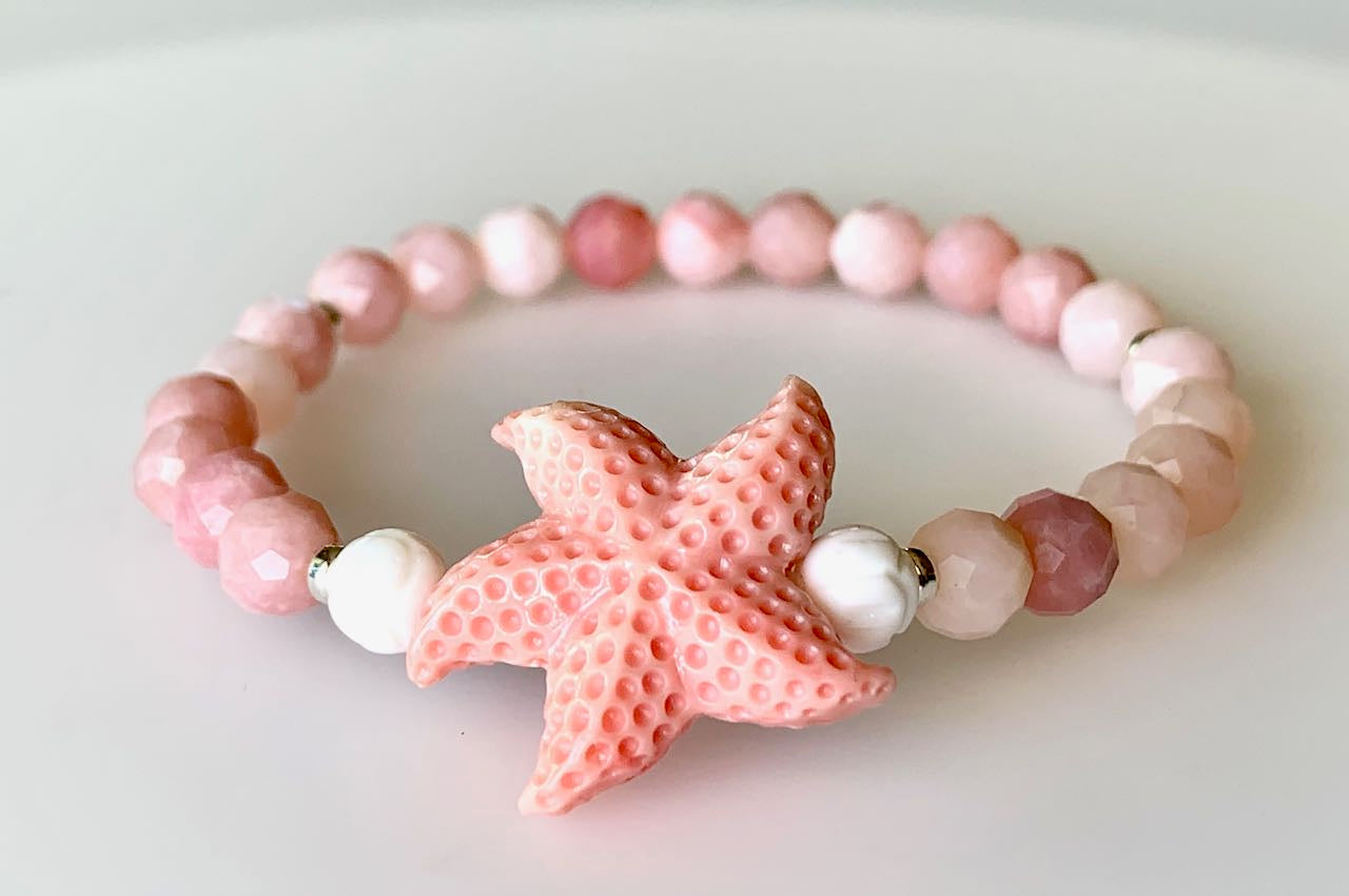 Chelle: Peruvian Pink Opal & Conch Shell Starfish