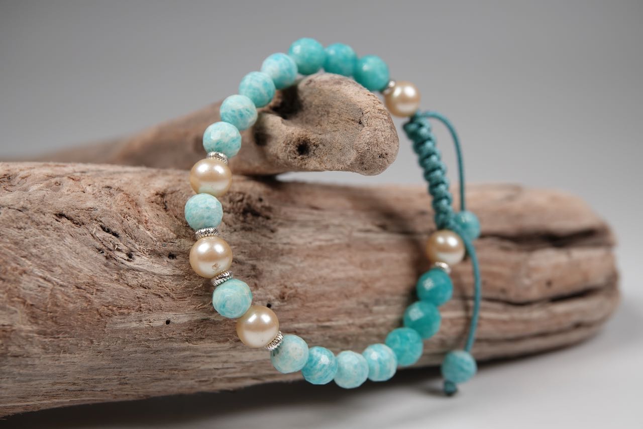 Chelle: Russian Amazonite, Freshwater Pearl & 925 Sterling