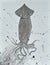 Deep Hawaii Art: Unframed "Squidward Inks" Pelagic Squid Gyotaku