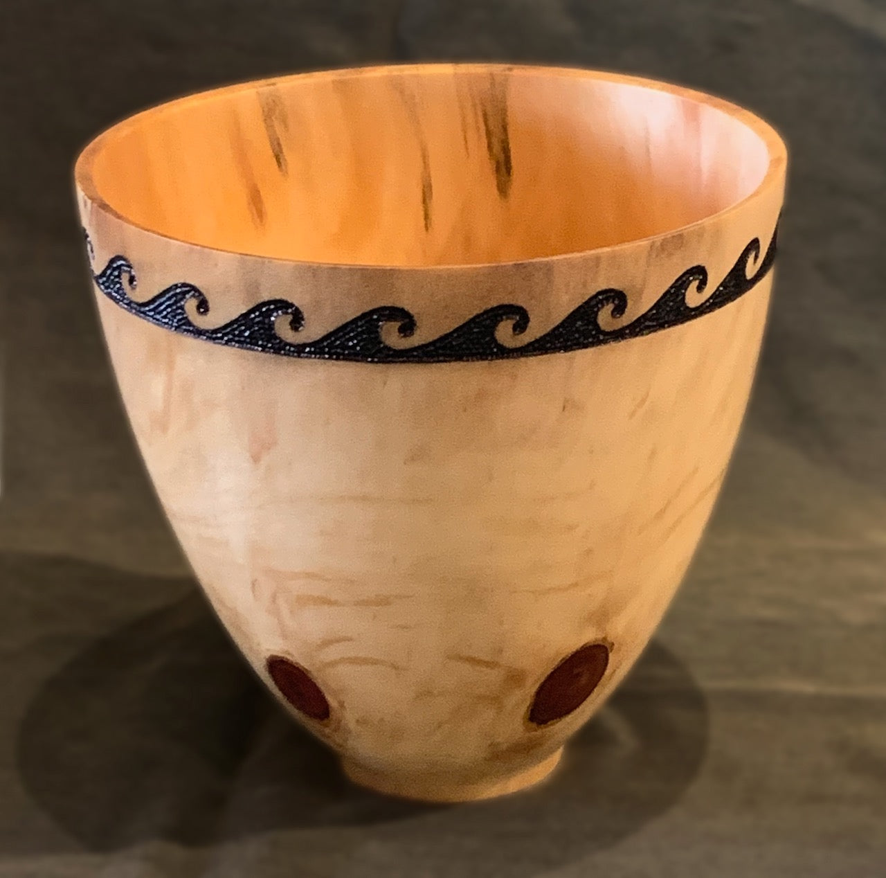Craig Mason: Cook Pine Bowl With Textured Wave Pattern